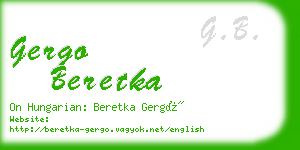 gergo beretka business card